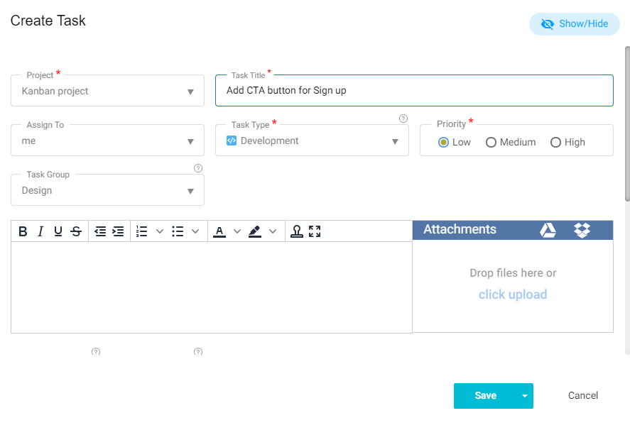 Create task