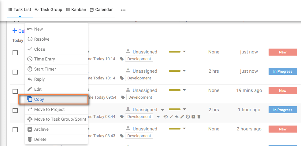 Copy task