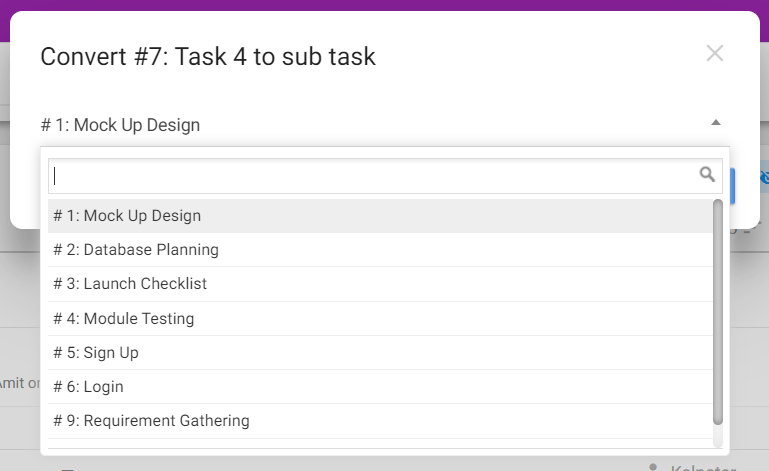 sub-tasks to parent tasks