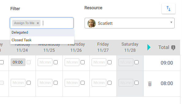 filter task list