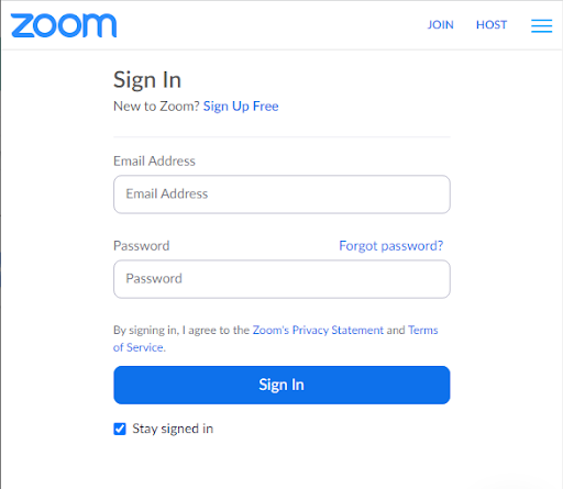 Sign in to Zoom