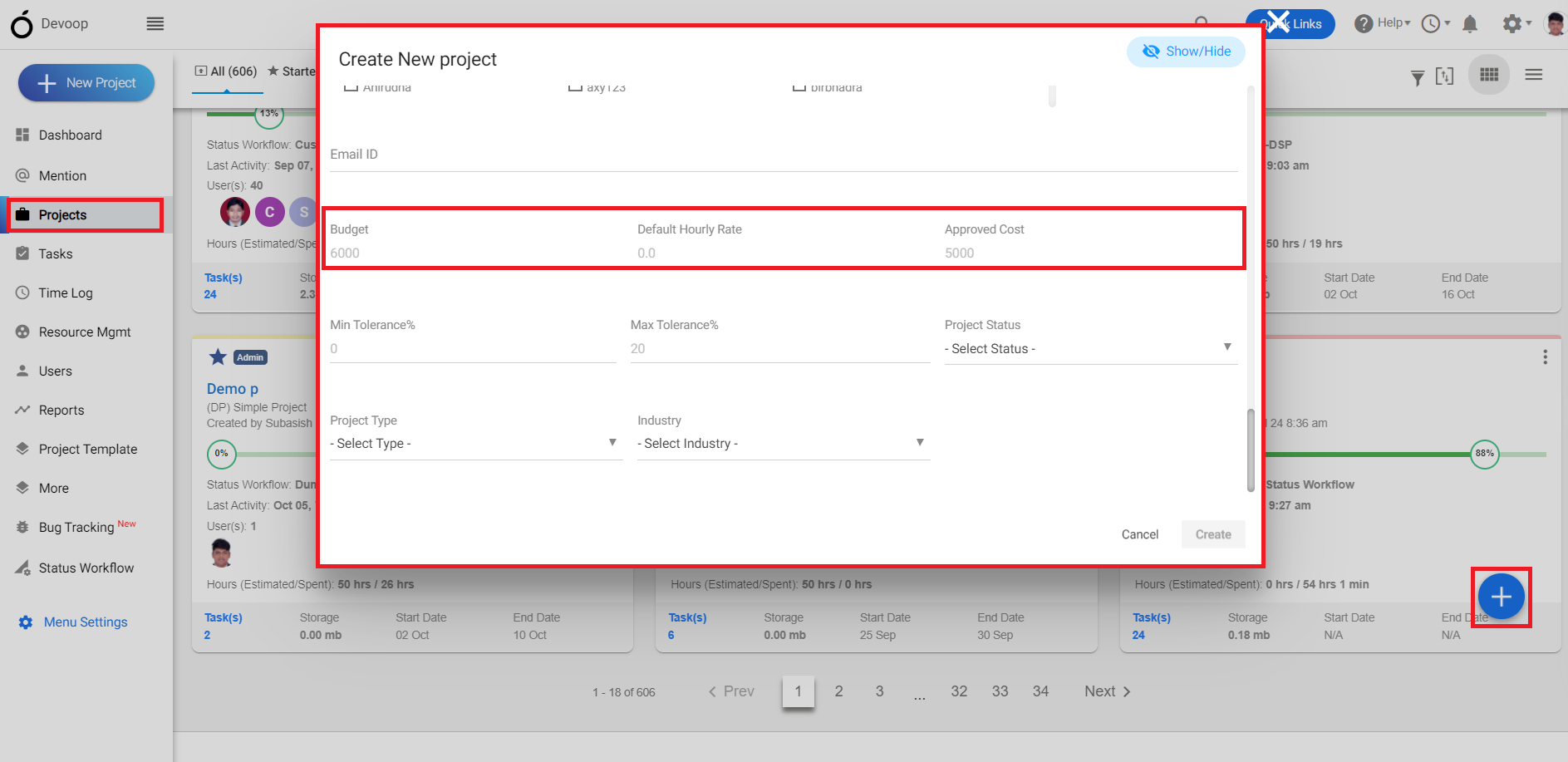 set project budgets