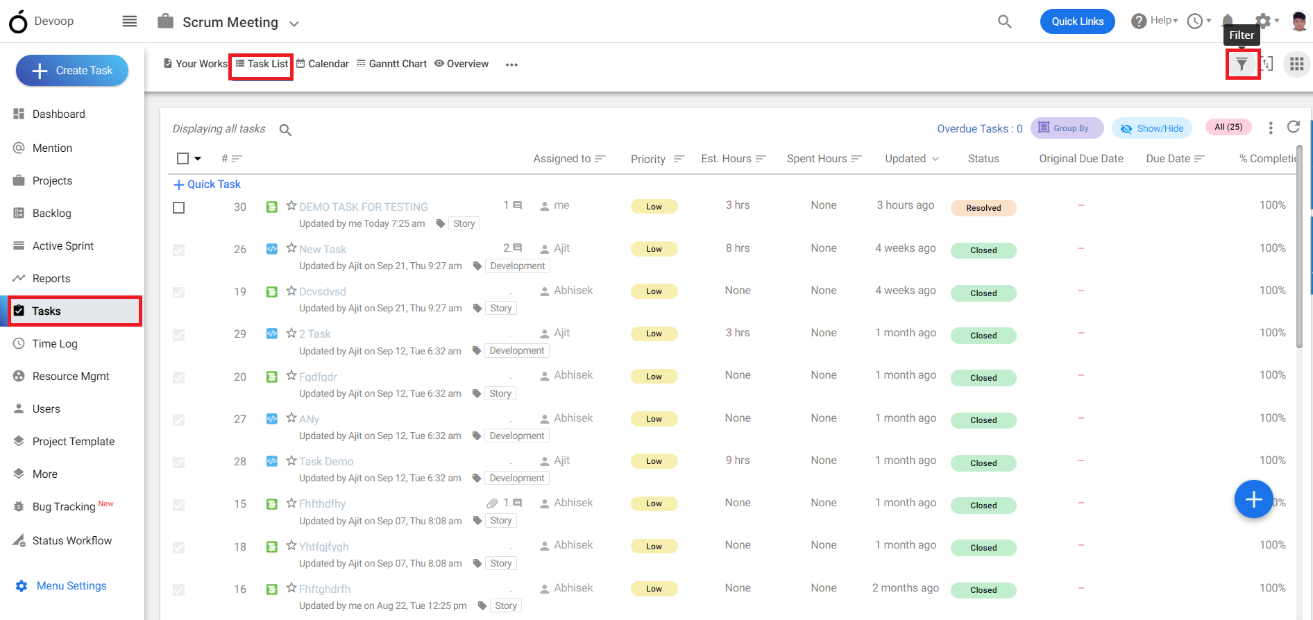 Filtering and Searching