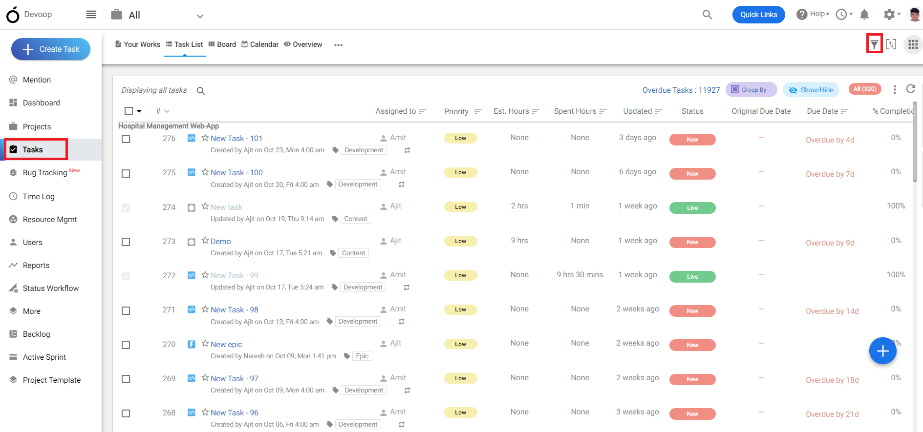 Track Task Progress & Completion