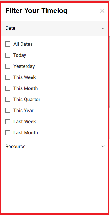 Filter & Search Time Log 