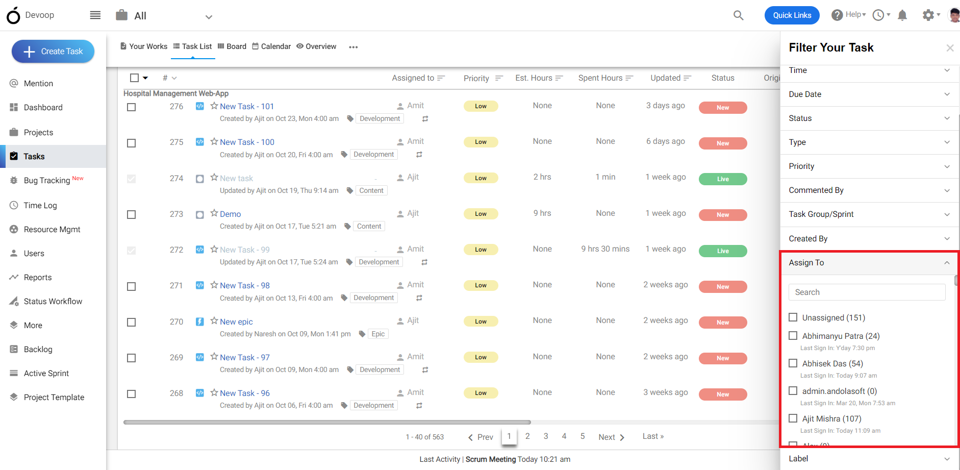 Track Task Progress & Completion
