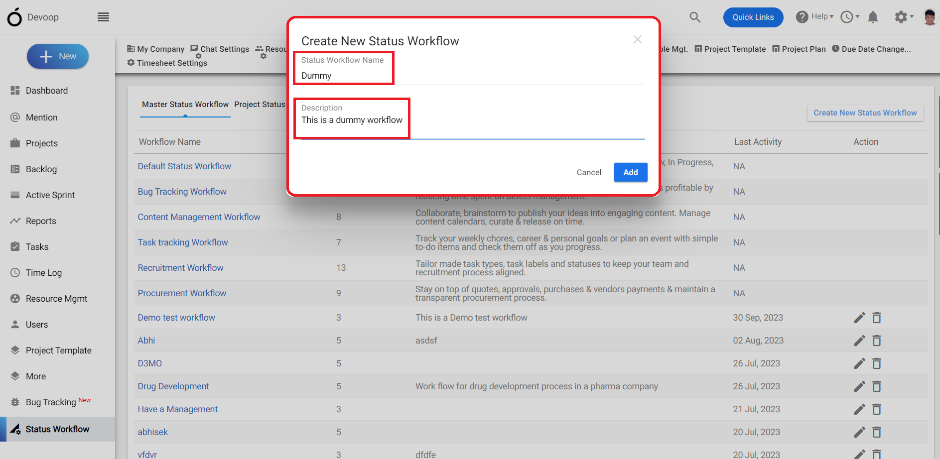  custom status workflow