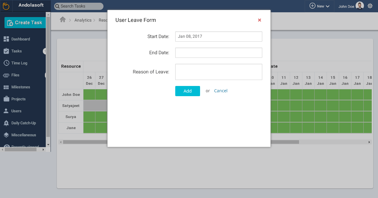 USer Leave Form