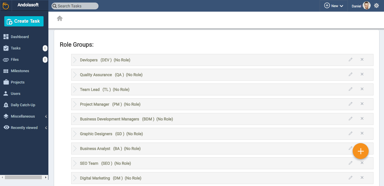 Role Group list