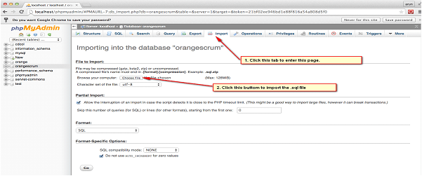 Database importing