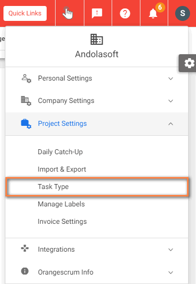 Task type setting