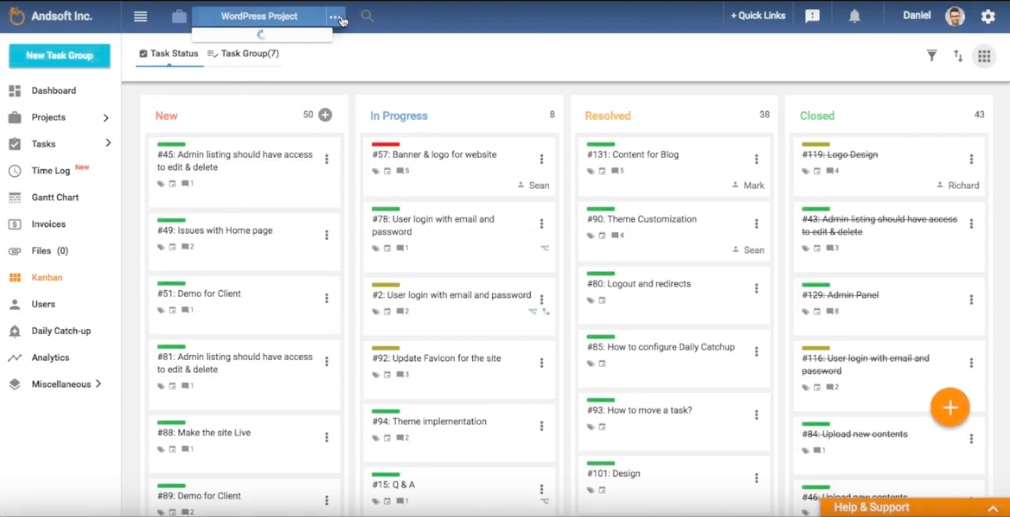 OrangeScrum - Kanban View