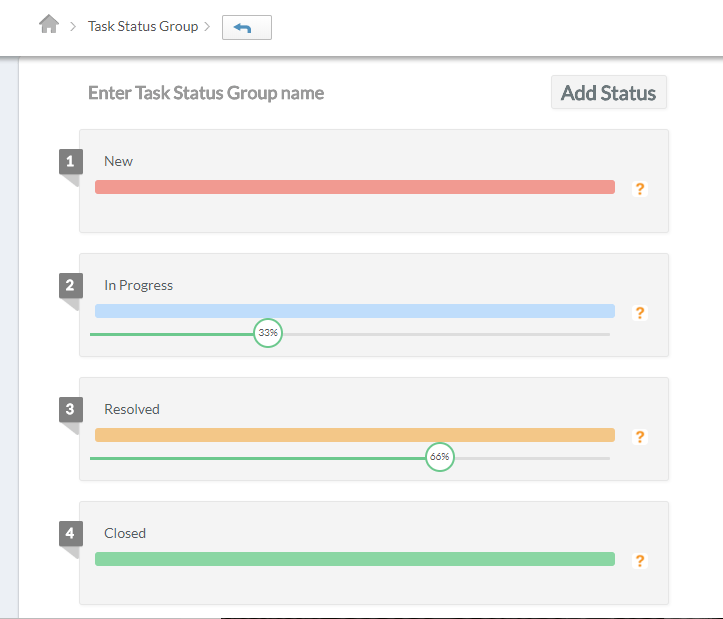 Custom task status