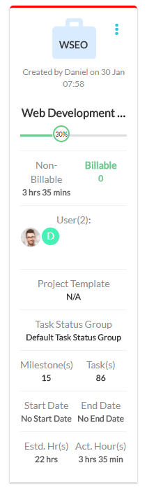 Project card view