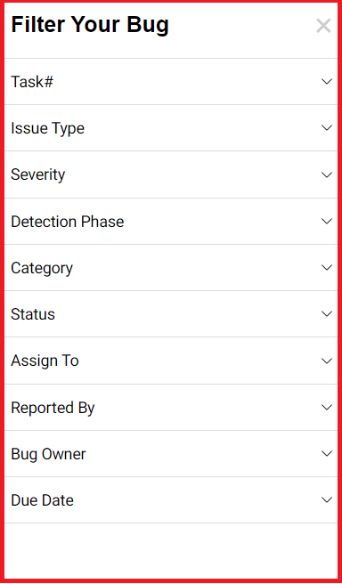 specific bugs or filter